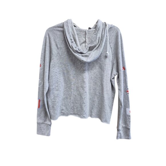 Grayson Threads Womens Sport International Cropped Hoodie Medium Gray - Picture 6 of 6